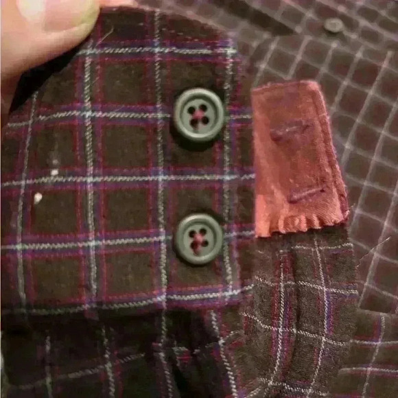 Vintage Maroon Pendleton plaid pattern button up wool medium - Picture 9 of 16